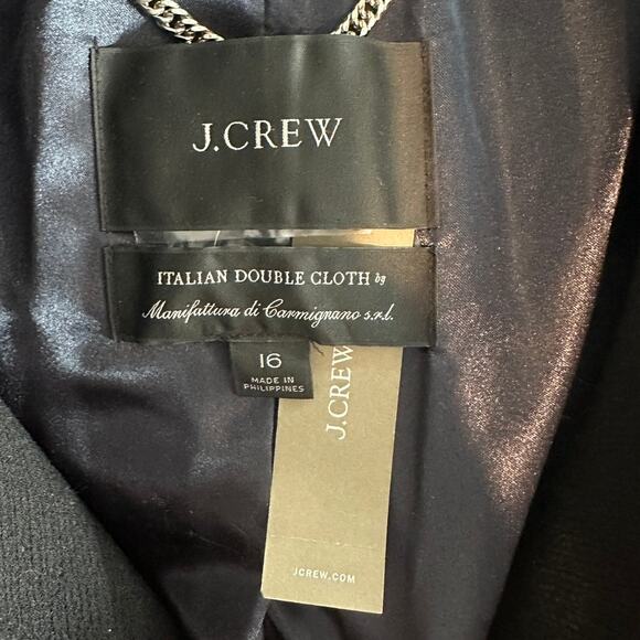 NEW J Crew Double Cloth Wool Lady Day Coat Thinsulate Sz 16 Black BM964 - Picture 15 of 16